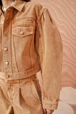 fashion store -fashion store ULLA JOHNSON The Cosette Jacket STONE DYE WASH 02 ALT