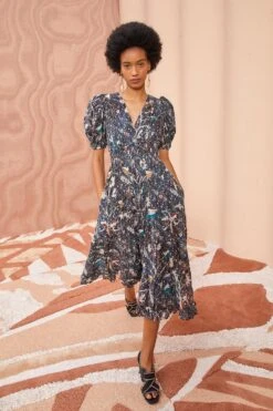 ULLA JOHNSON Thelma Dress - Jet -fashion store ULLA JOHNSON Thelma Dress JET 05