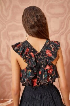 ULLA JOHNSON Tulip Top - Obsidian -fashion store ULLA JOHNSON Tulip Top OBSIDIAN 0172