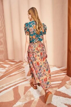 ULLA JOHNSON Ursa Skirt - Coral Bloom -fashion store ULLA JOHNSON Ursa Skirt CORAL BLOOM 0113