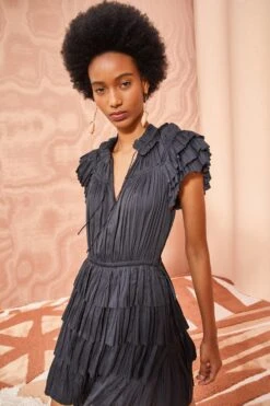 ULLA JOHNSON Vesna Dress - Noir -fashion store ULLA JOHNSON Vesna Dress NOIR 03