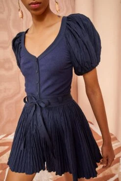 ULLA JOHNSON Vinny Playsuit - Midnight -fashion store ULLA JOHNSON Vinny Playsuit MIDNIGHT 05