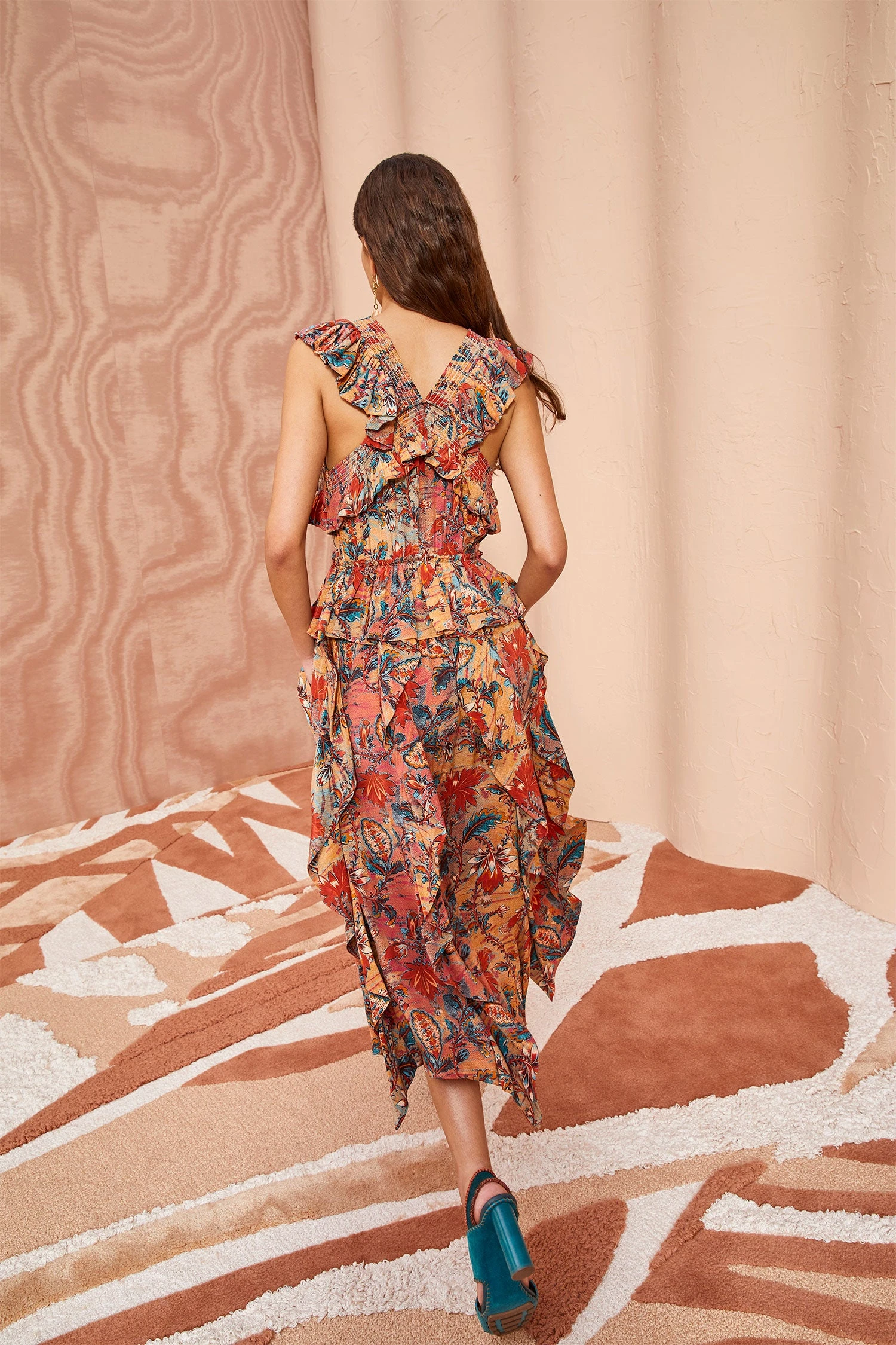 ULLA JOHNSON Violeta Dress - Coral Bloom 4 ULLA JOHNSON Violeta Dress - Coral Bloom - Image 2