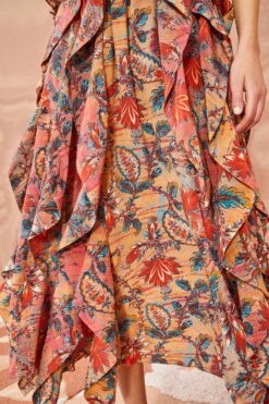 ULLA JOHNSON Violeta Dress - Coral Bloom 10 ULLA JOHNSON Violeta Dress - Coral Bloom -fashion store ULLA JOHNSON Violeta Dress CORAL BLOOM 04