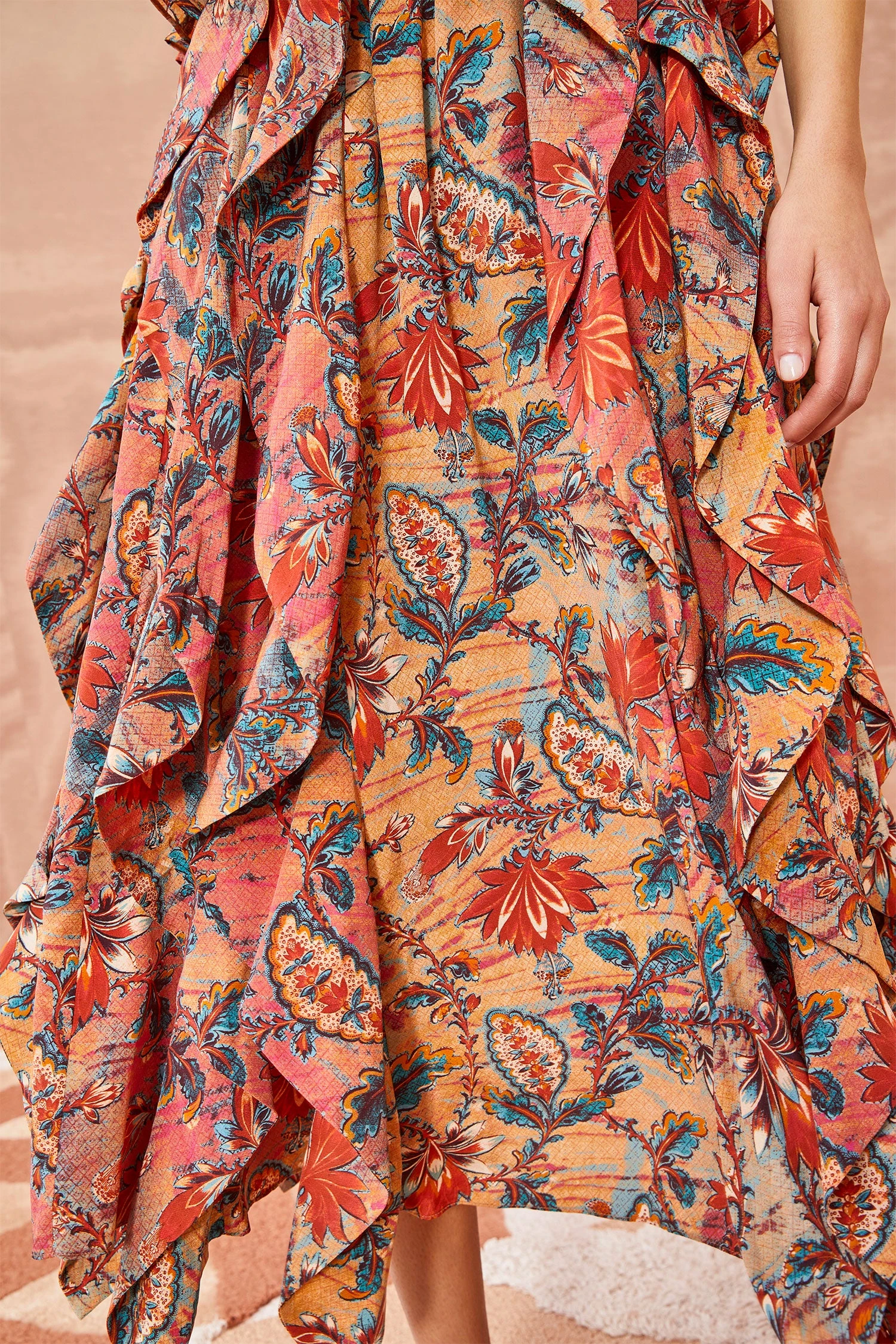 ULLA JOHNSON Violeta Dress - Coral Bloom 6 ULLA JOHNSON Violeta Dress - Coral Bloom - Image 4