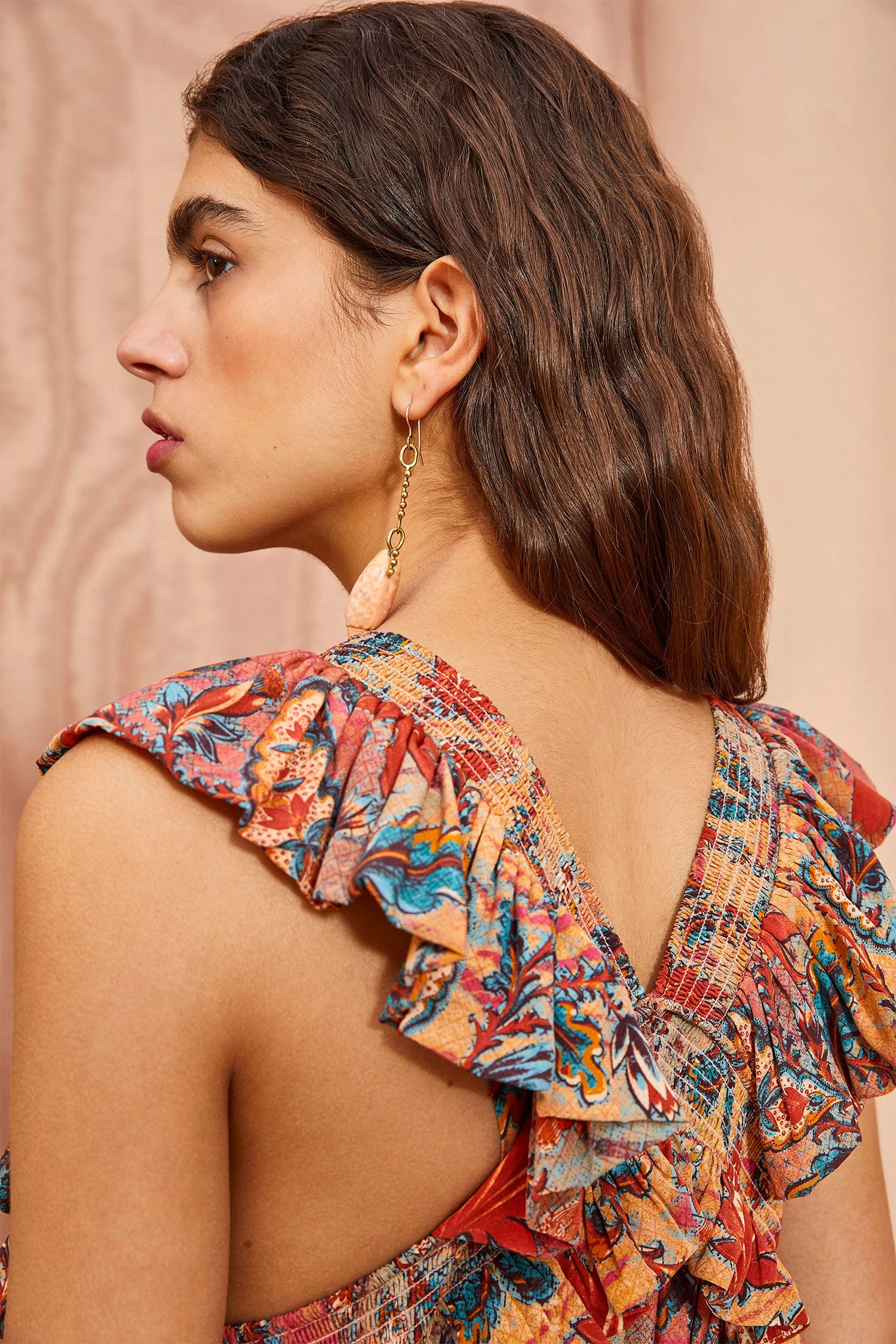 ULLA JOHNSON Violeta Dress - Coral Bloom 7 ULLA JOHNSON Violeta Dress - Coral Bloom - Image 5