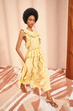 ULLA JOHNSON Violeta Dress - Dune 11 ULLA JOHNSON Violeta Dress - Dune -fashion store ULLA JOHNSON Violeta Dress DUNE 04