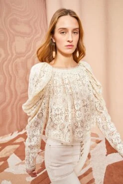 ULLA JOHNSON Vivi Blouse - Chalk -fashion store ULLA JOHNSON Vivi Blouse CHALK 0032