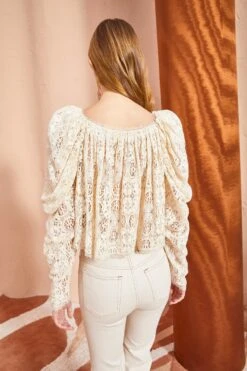 ULLA JOHNSON Vivi Blouse - Chalk -fashion store ULLA JOHNSON Vivi Blouse CHALK 0105