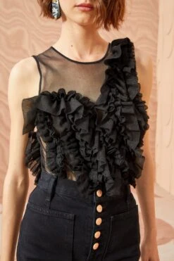 ULLA JOHNSON Winnifred Top - Noir 11 ULLA JOHNSON Winnifred Top - Noir -fashion store ULLA JOHNSON Winnifred Top NOIR 0080