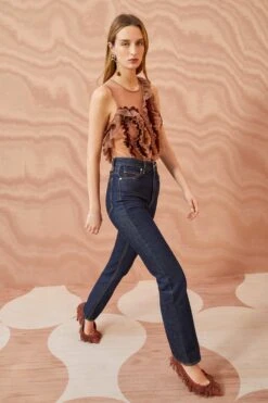 ULLA JOHNSON Winnifred Top - Umber -fashion store ULLA JOHNSON Winnifred Top UMBER 0124