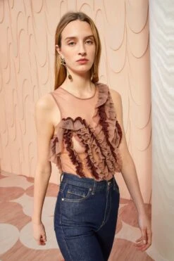 ULLA JOHNSON Winnifred Top - Umber -fashion store ULLA JOHNSON Winnifred Top UMBER 0133