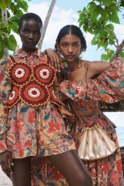 ULLA JOHNSON Ursa Skirt - Coral Bloom -fashion store Ulla Johnson PF23 VOGUE LOOK 5 5